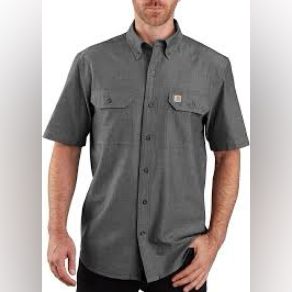 Carhartt original fit dark gray button down shirt size XL